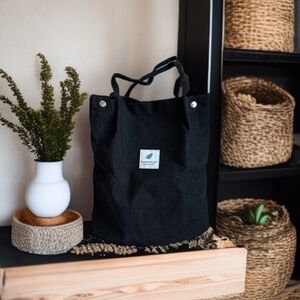 Shopping BAG Black Corduroy Tote Bag Canvas Shopper You Need This One Travel Bag